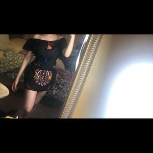 Off the shoulder Mexican dress.